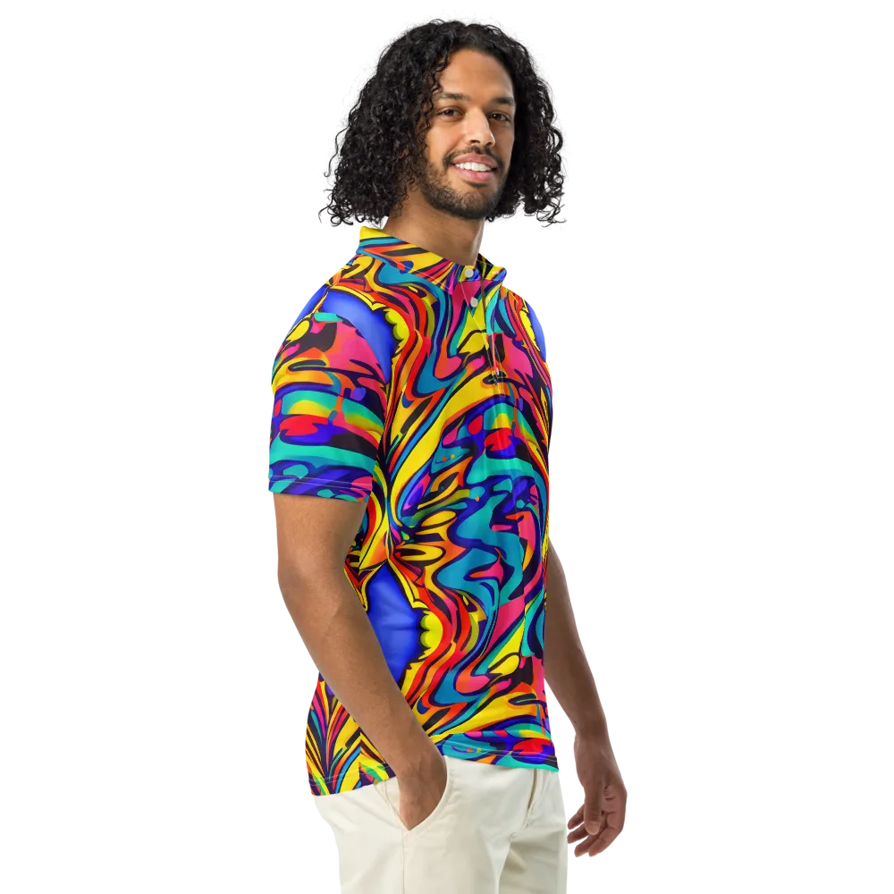 Electric Ecstasy on Men's Slim Fit Polo Shirt — Right Front