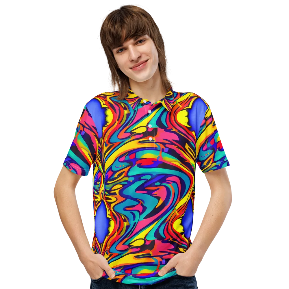 Electric Ecstasy on Men's Slim Fit Polo Shirt — Front