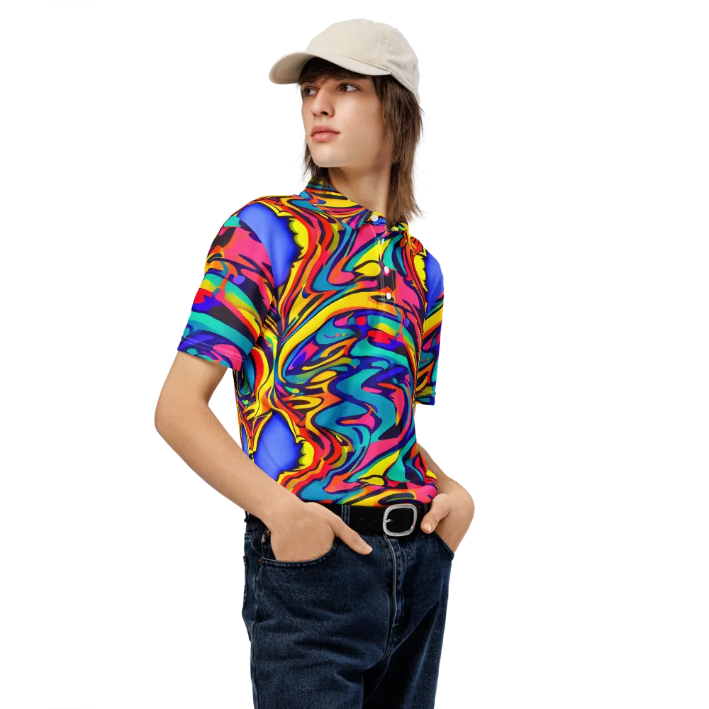 Electric Ecstasy on Men's Slim Fit Polo Shirt — Right Front