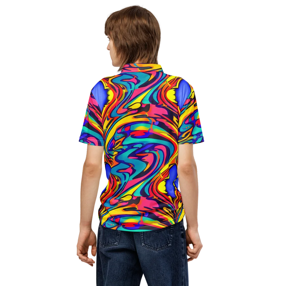 Electric Ecstasy on Men's Slim Fit Polo Shirt — Back