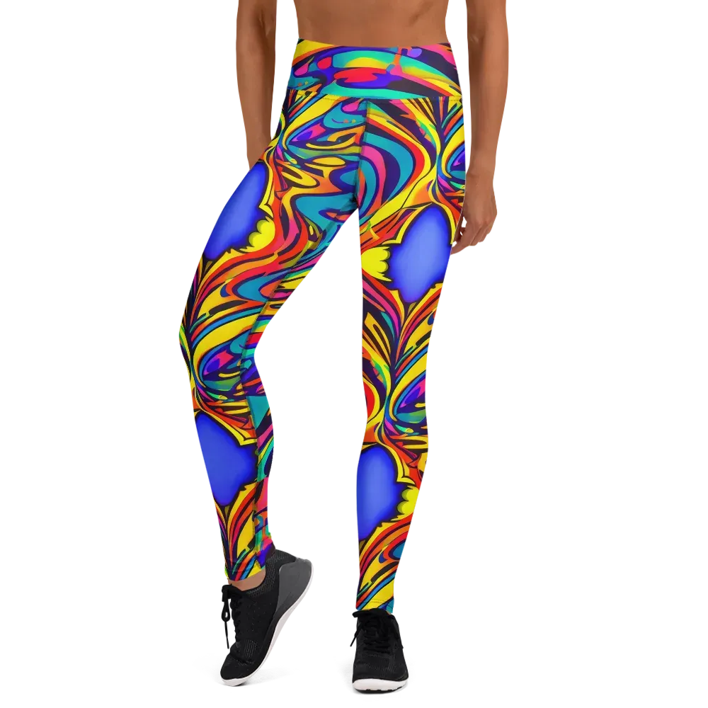 Electric Ecstasy on Yoga Leggings — Front