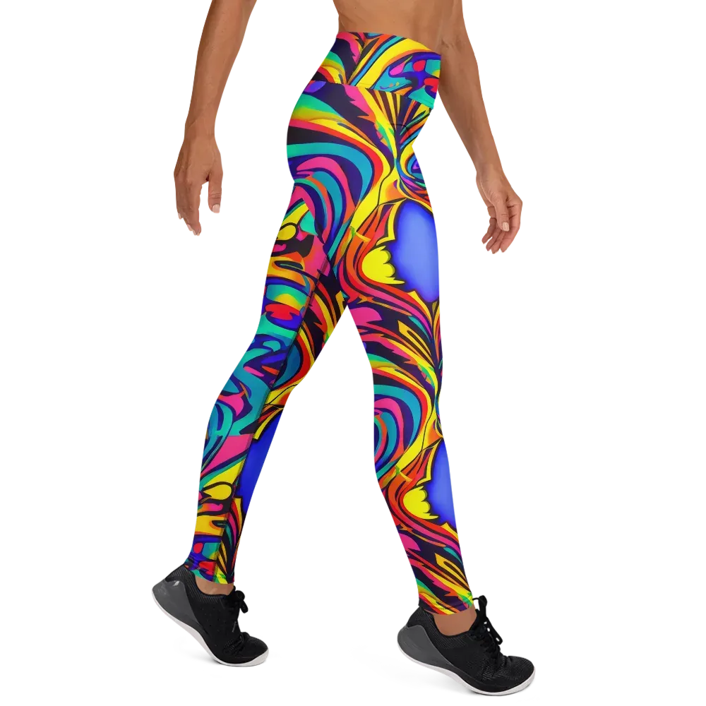 Electric Ecstasy on Yoga Leggings — Right