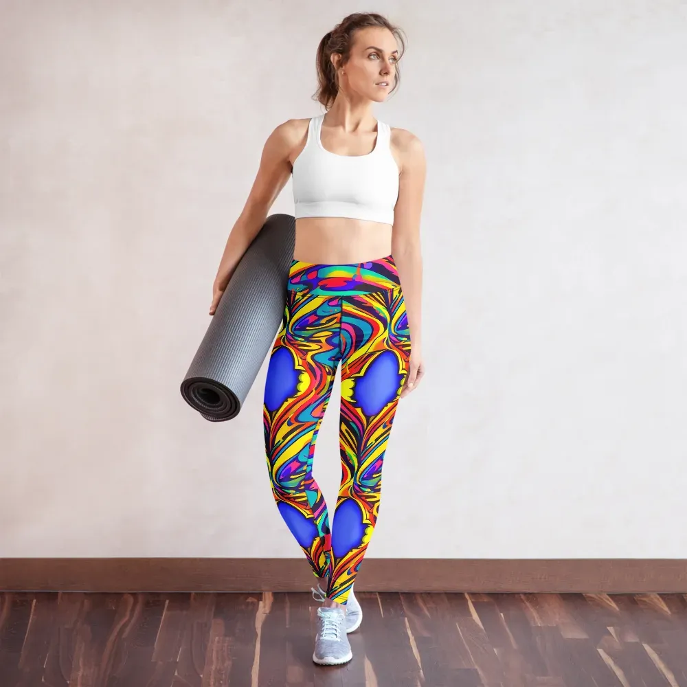 Electric Ecstasy on Yoga Leggings — Front