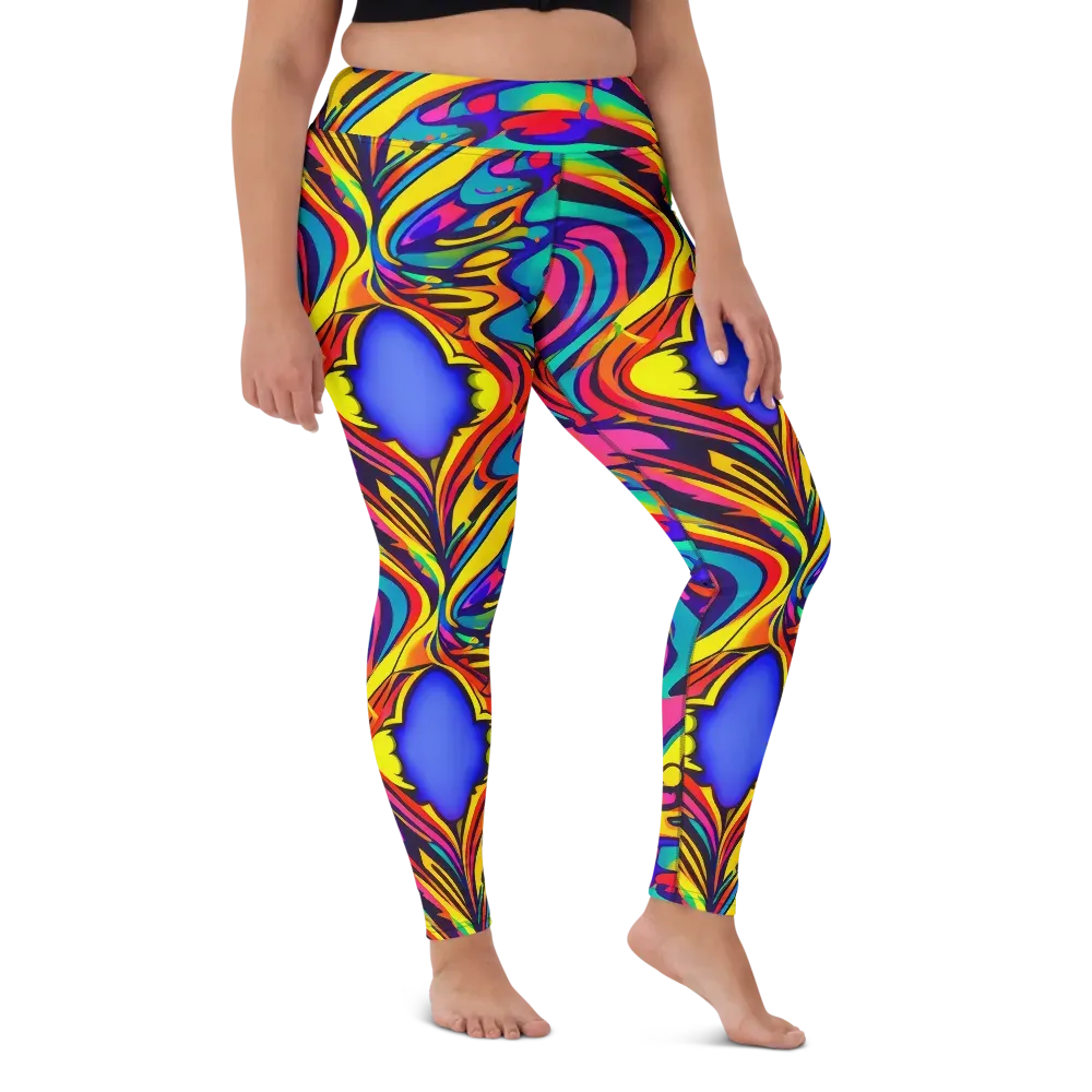Electric Ecstasy on Yoga Leggings — Front
