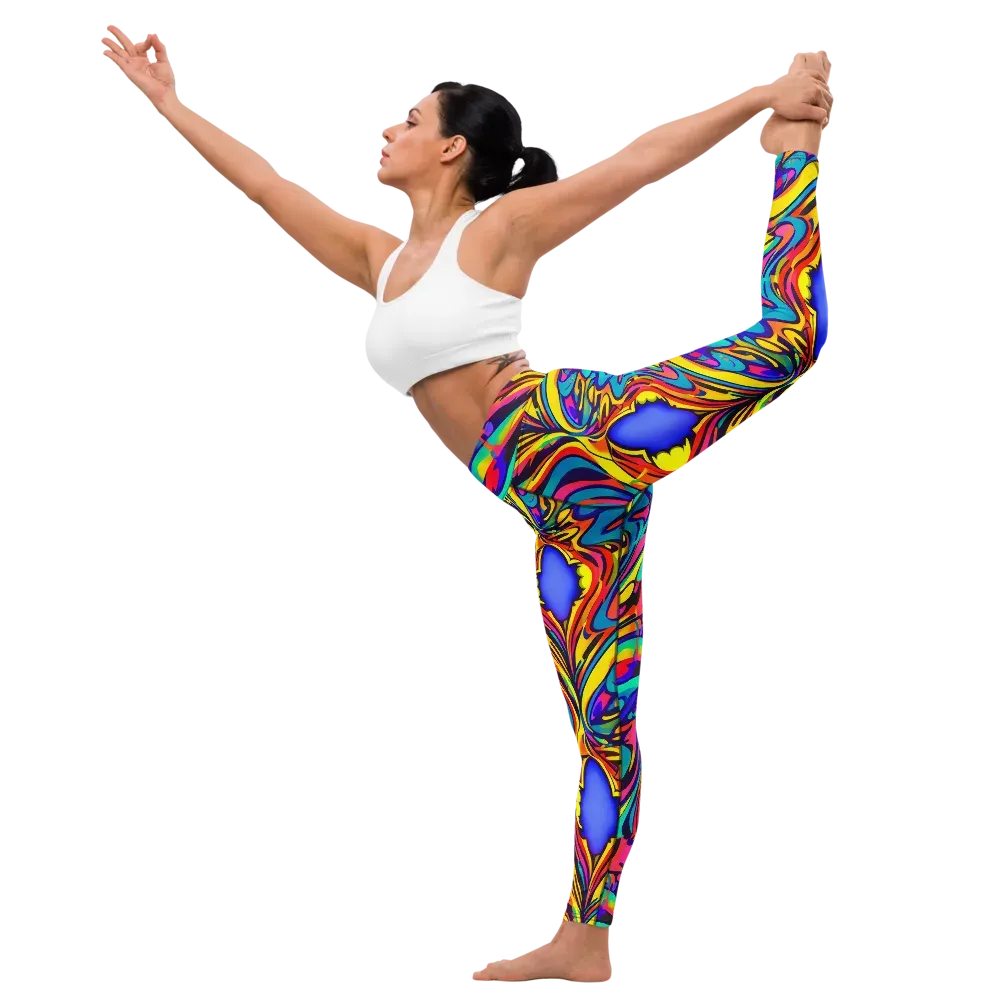 Electric Ecstasy on Yoga Leggings — Left