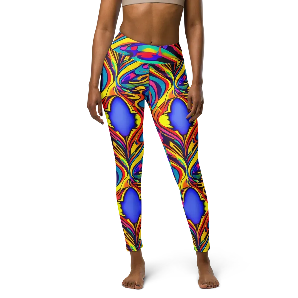 Electric Ecstasy on Yoga Leggings — Front