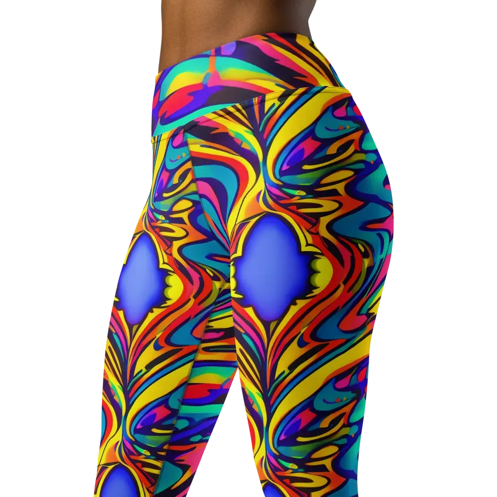Electric Ecstasy on Yoga Leggings — Left Front