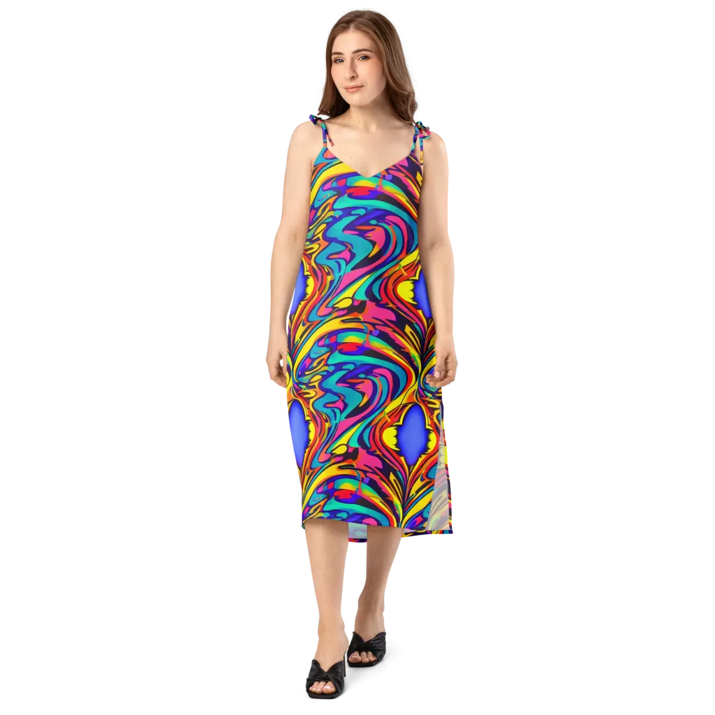 Electric Ecstasy on Slip Dress — Front