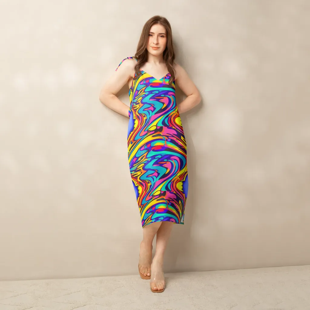 Electric Ecstasy on Slip Dress — Front