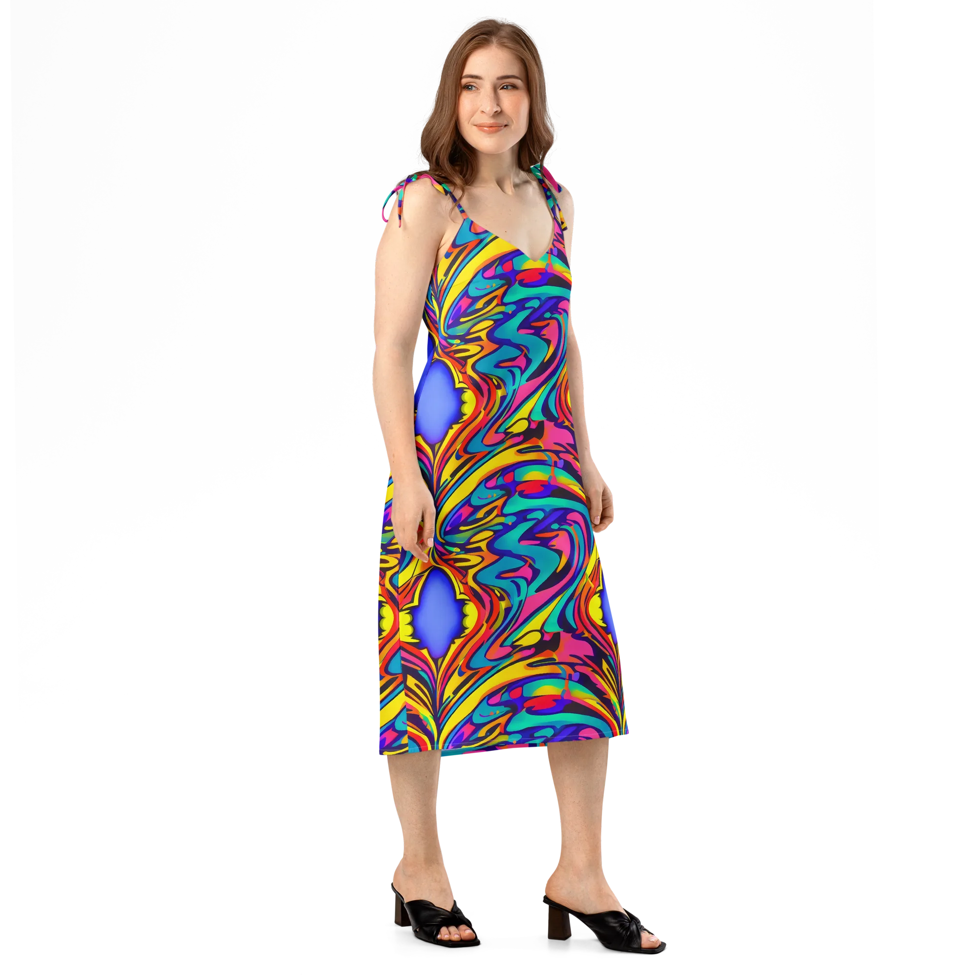 Electric Ecstasy on Slip Dress — Right Front