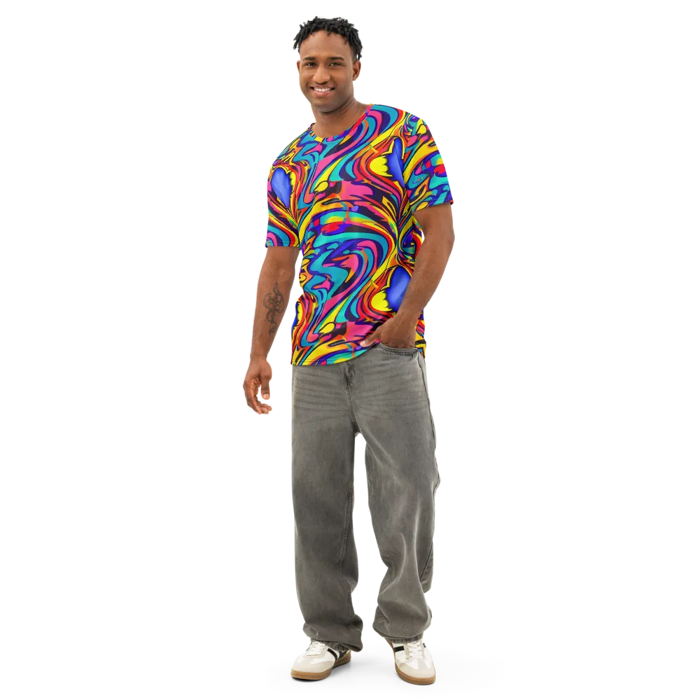 Electric Ecstasy on Men's Cotton Crew Neck T-Shirt — Front