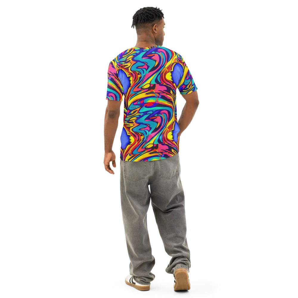 Electric Ecstasy on Men's Cotton Crew Neck T-Shirt — Back