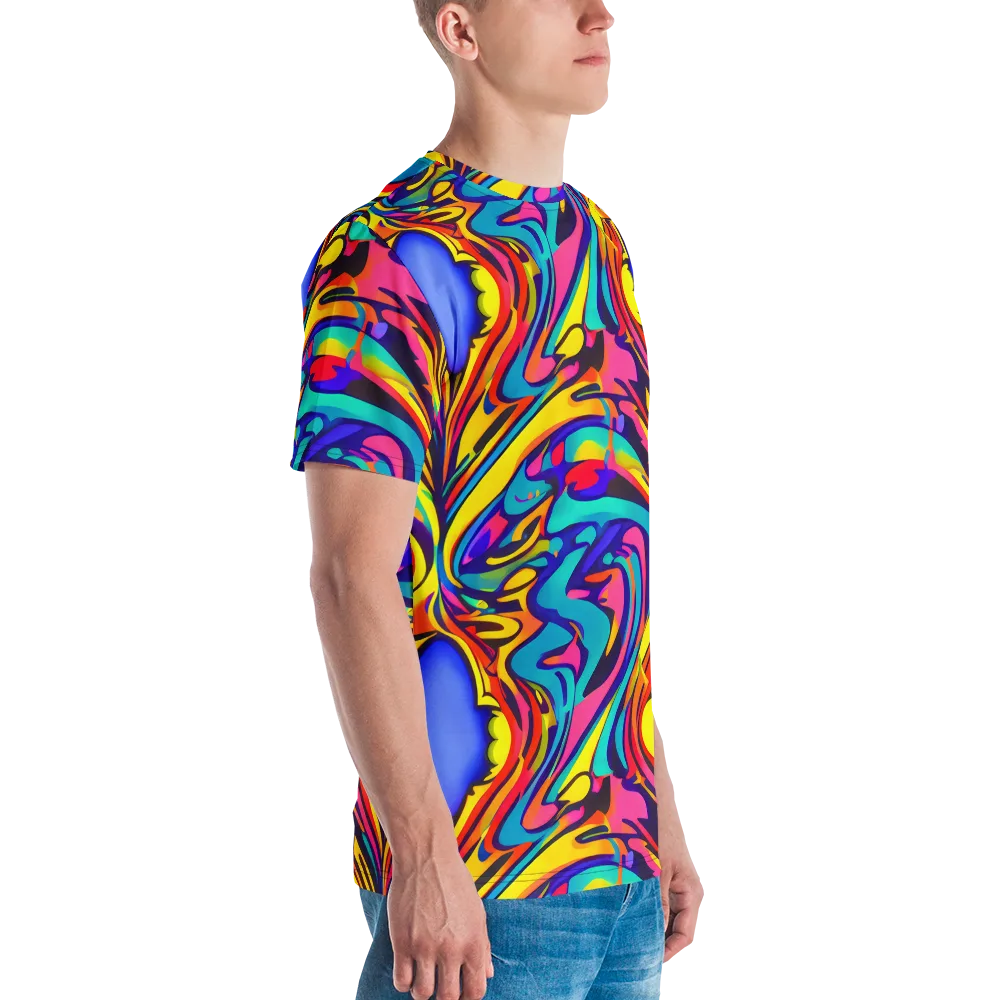 Electric Ecstasy on Men's Crew Neck T-Shirt — Right