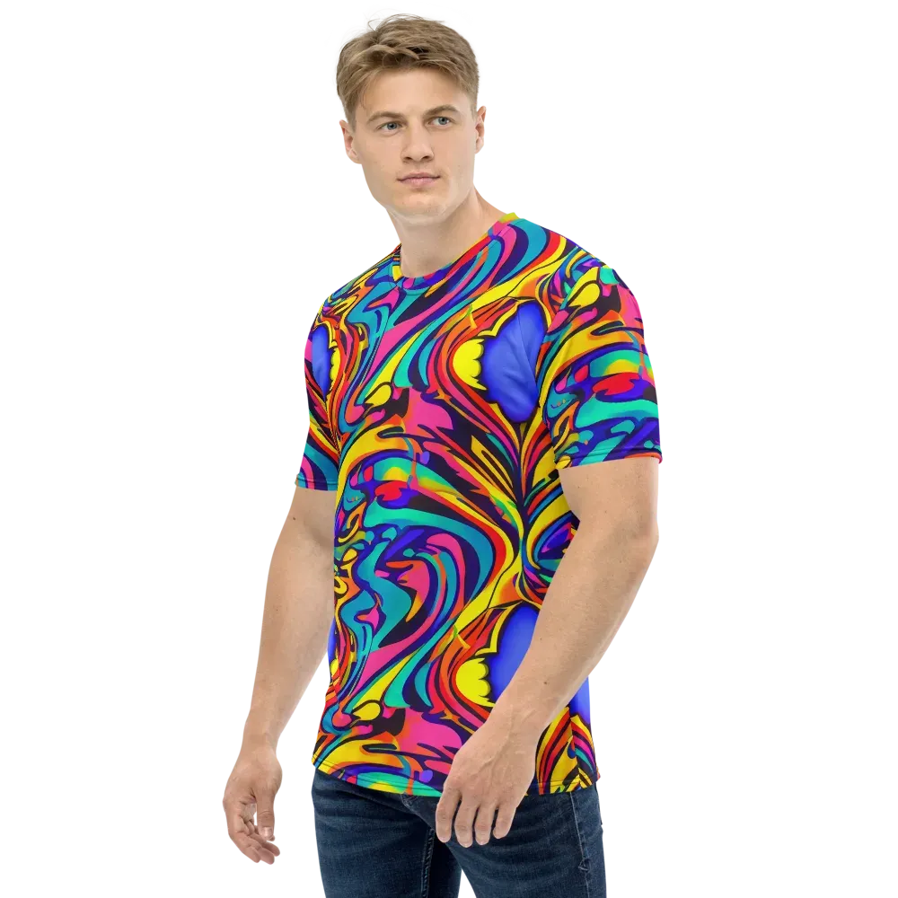 Electric Ecstasy on Men's Crew Neck T-Shirt — Left