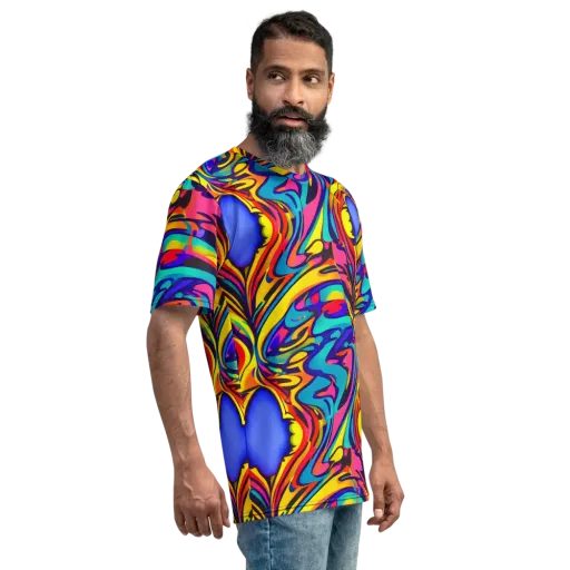 Electric Ecstasy on a Men's Crew Neck T-Shirt