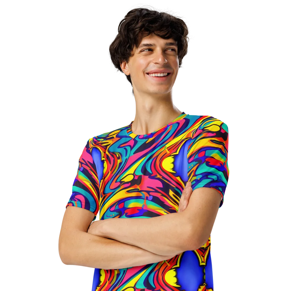 Electric Ecstasy on Men's Crew Neck T-Shirt — Left Front