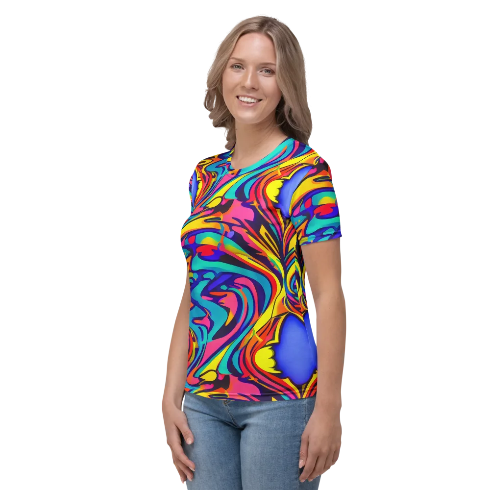 Electric Ecstasy on Women's Crew Neck T-Shirt — Left