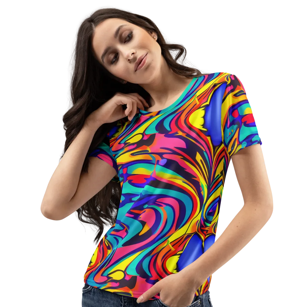 Electric Ecstasy on Women's Crew Neck T-Shirt — Left Front