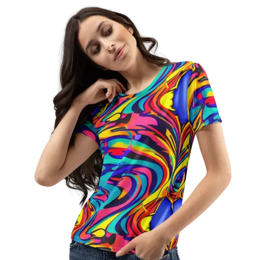 Electric Ecstasy on a Women's Crew Neck T-Shirt