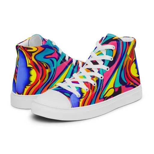Electric Ecstasy on a Women's High Top Canvas Shoes