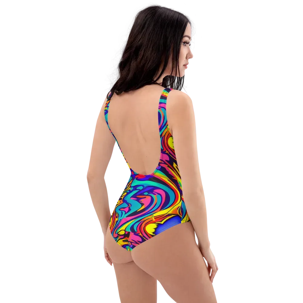 Electric Ecstasy on One-Piece Swimsuit — Right Back
