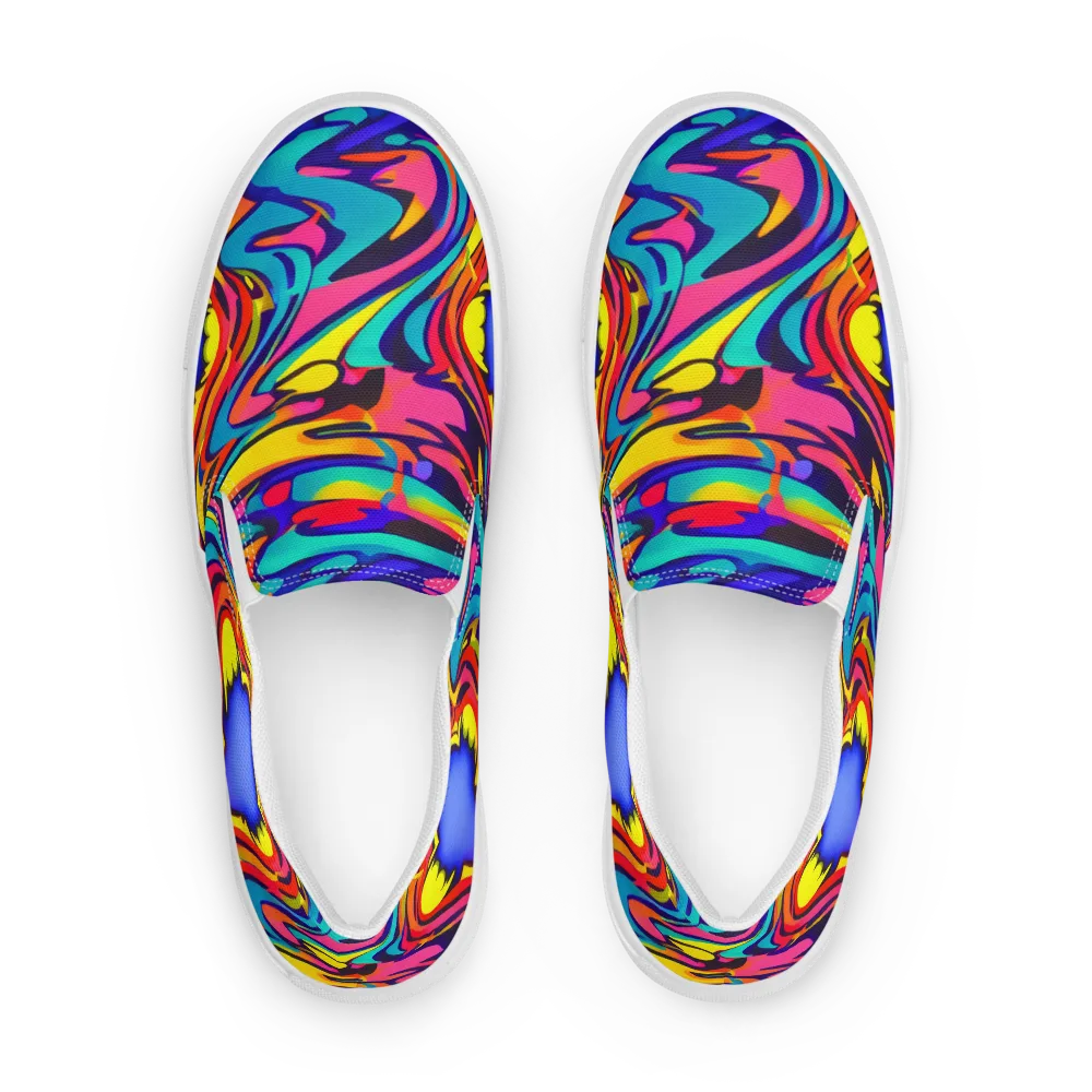 Electric Ecstasy on Women's Slip-On Canvas Shoes — Front