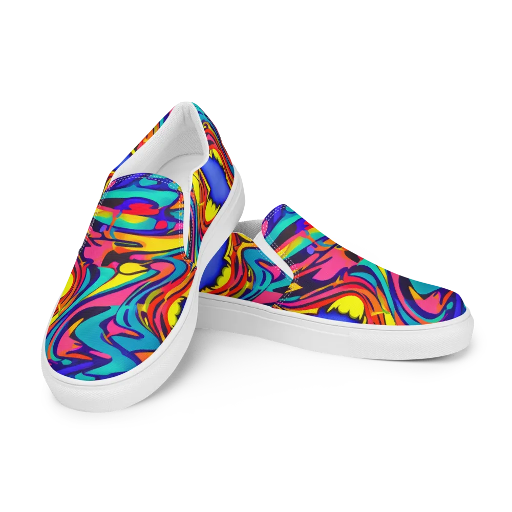 Electric Ecstasy on Women's Slip-On Canvas Shoes — Left Front