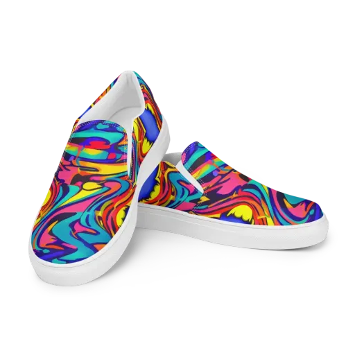 Electric Ecstasy on a Women's Slip-On Canvas Shoes