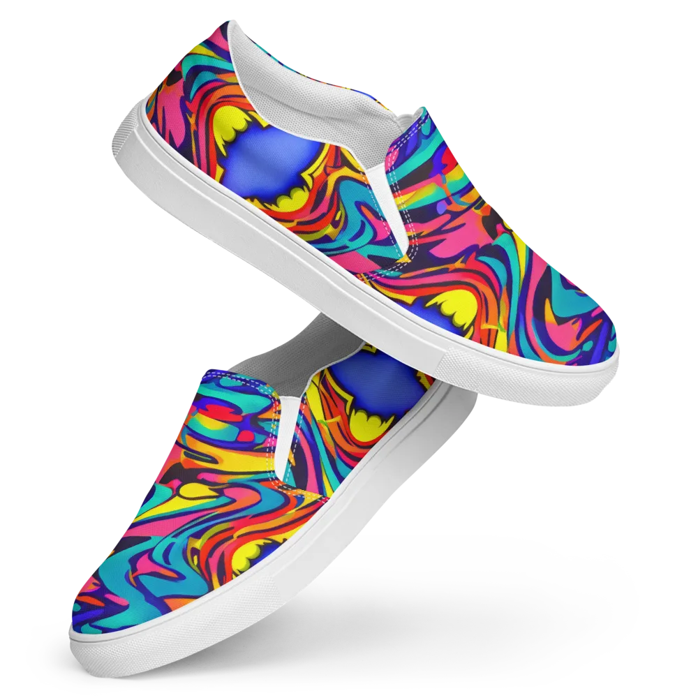 Electric Ecstasy on Women's Slip-On Canvas Shoes — Front