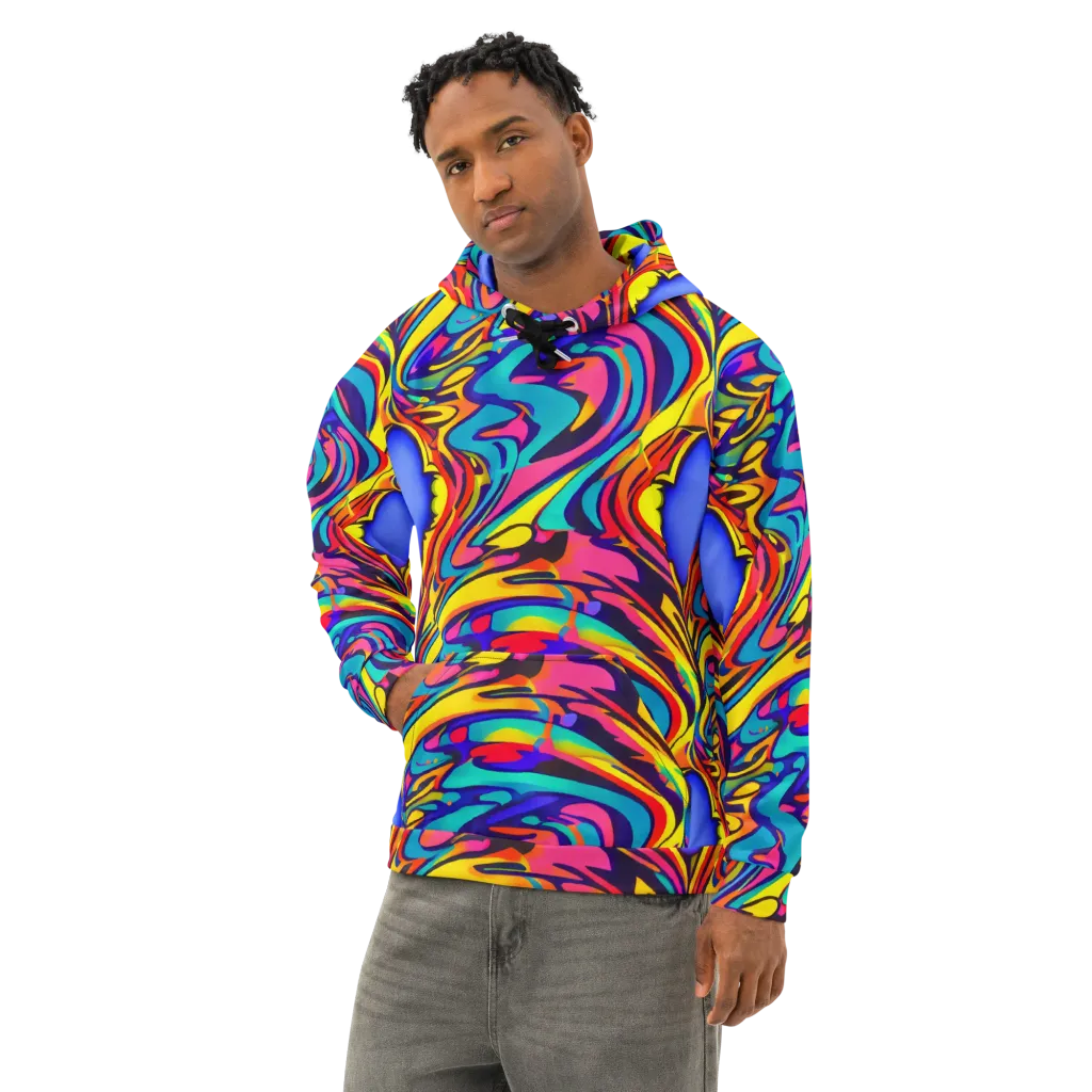 Electric Ecstasy on Cotton Hoodie — Left Front