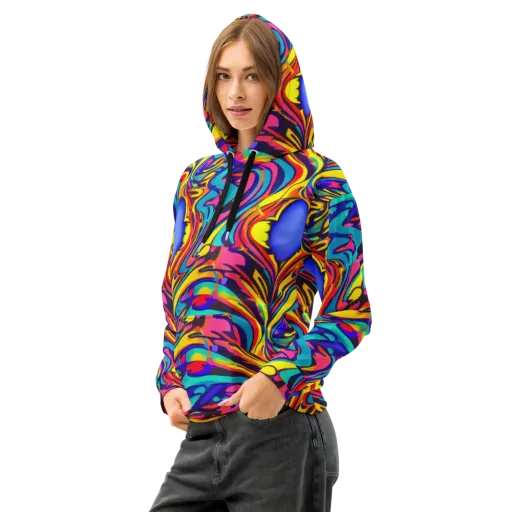 Electric Ecstasy on a Cotton Hoodie