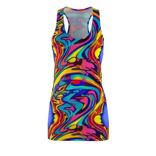 Electric Ecstasy on a Racerback Dress