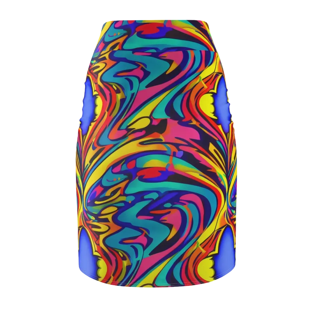 Electric Ecstasy on Pencil Skirt — Back