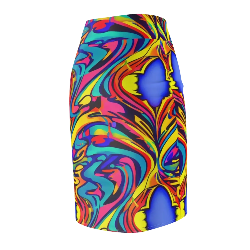 Electric Ecstasy on Pencil Skirt — Back Side