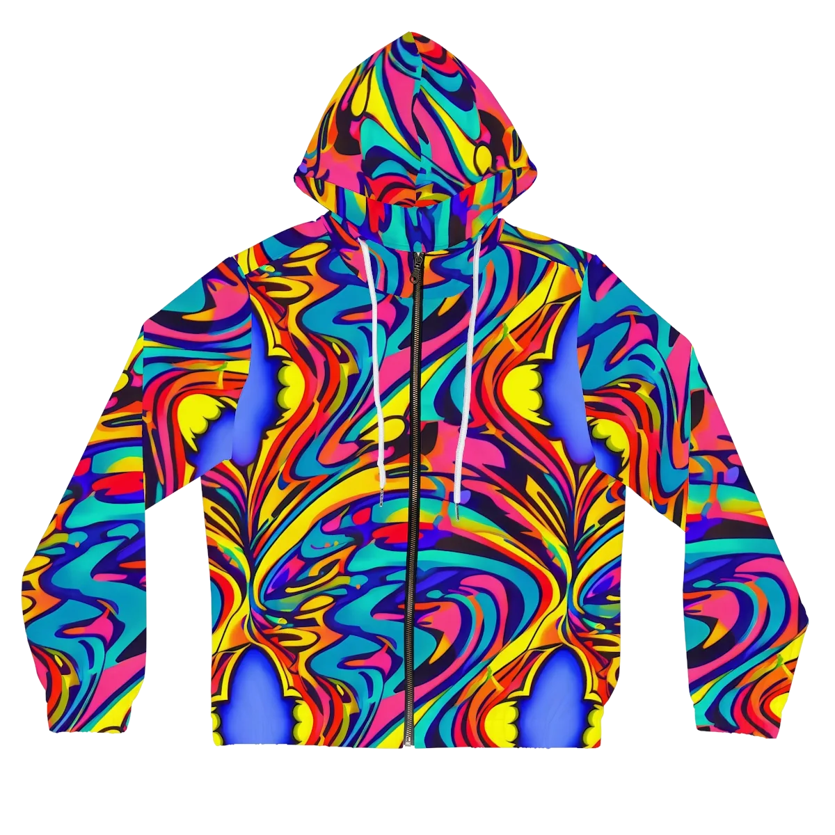 Electric Ecstasy on Women's Full-Zip Hoodie — Front