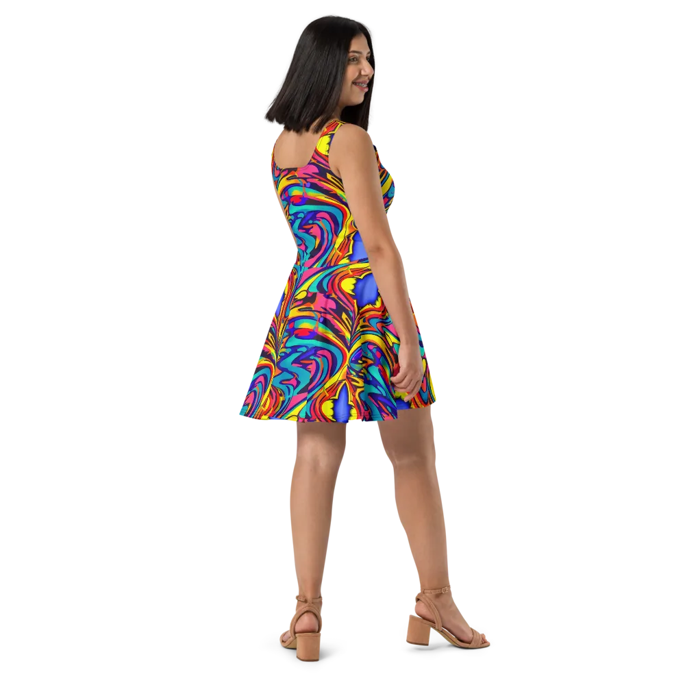 Electric Ecstasy on Skater Dress — Right