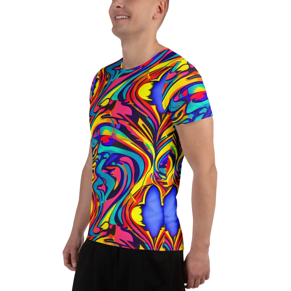 Electric Ecstasy on Men's Athletic T-Shirt — Left