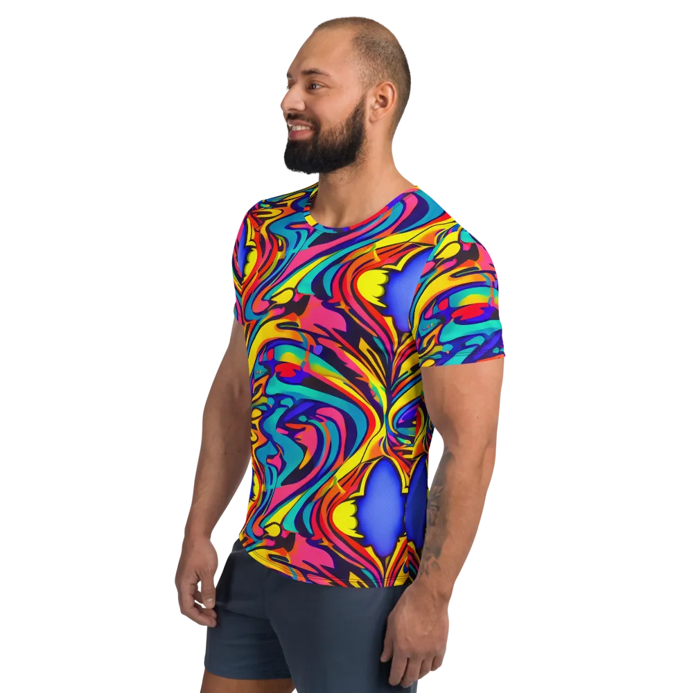 Electric Ecstasy on Men's Athletic T-Shirt — Left