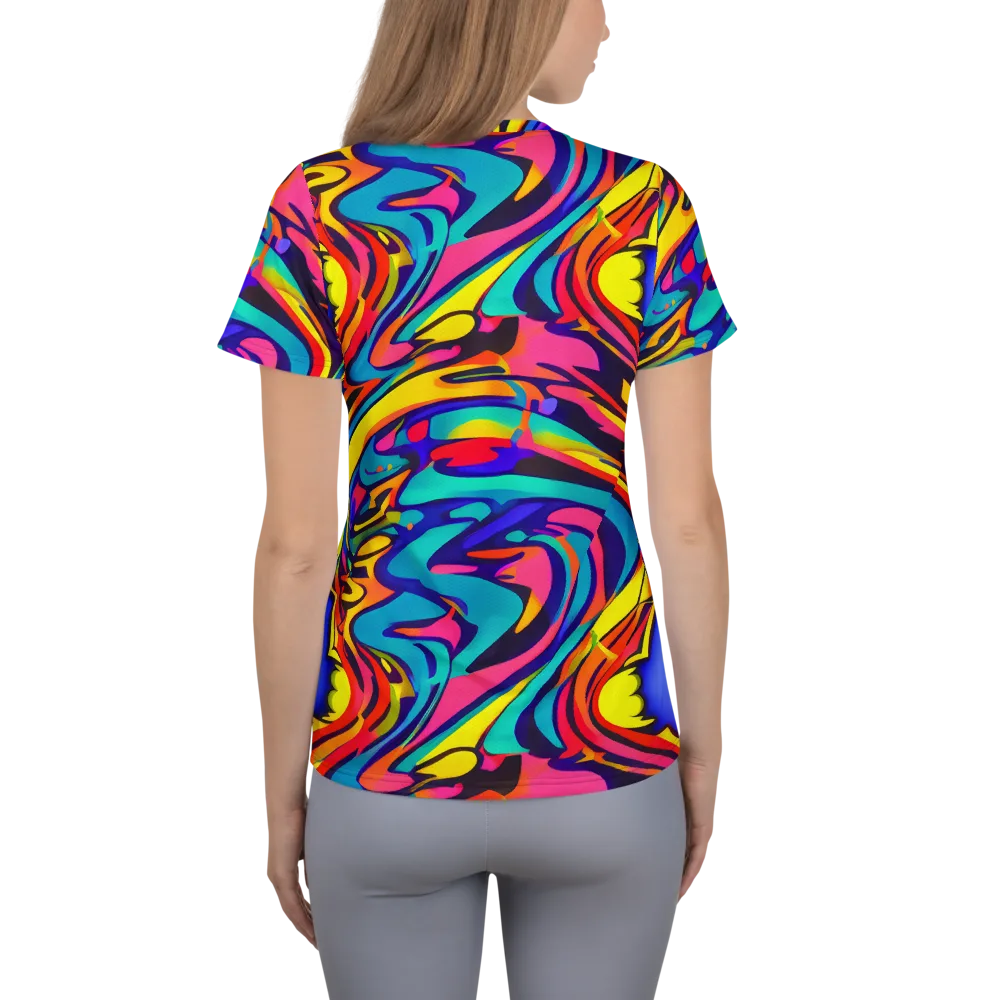 Electric Ecstasy on Women's Athletic T-Shirt — Back