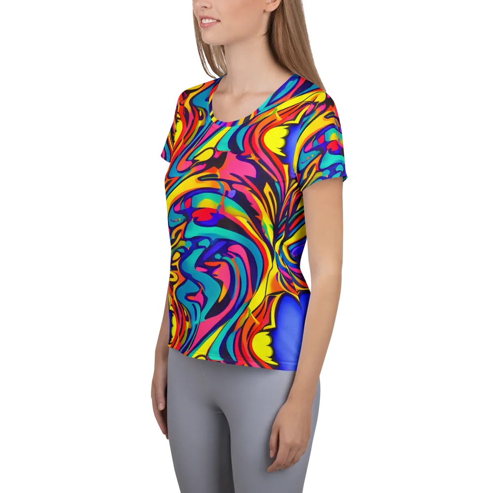 Electric Ecstasy on Women's Athletic T-Shirt — Left