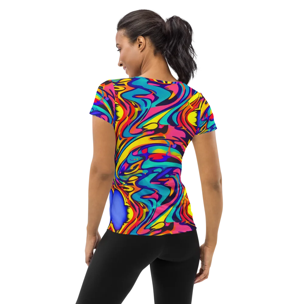 Electric Ecstasy on Women's Athletic T-Shirt — Back