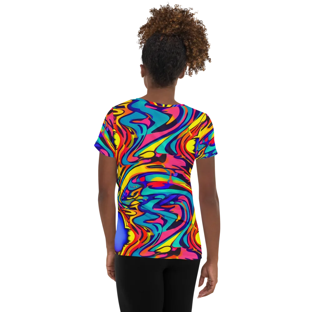 Electric Ecstasy on Women's Athletic T-Shirt — Back