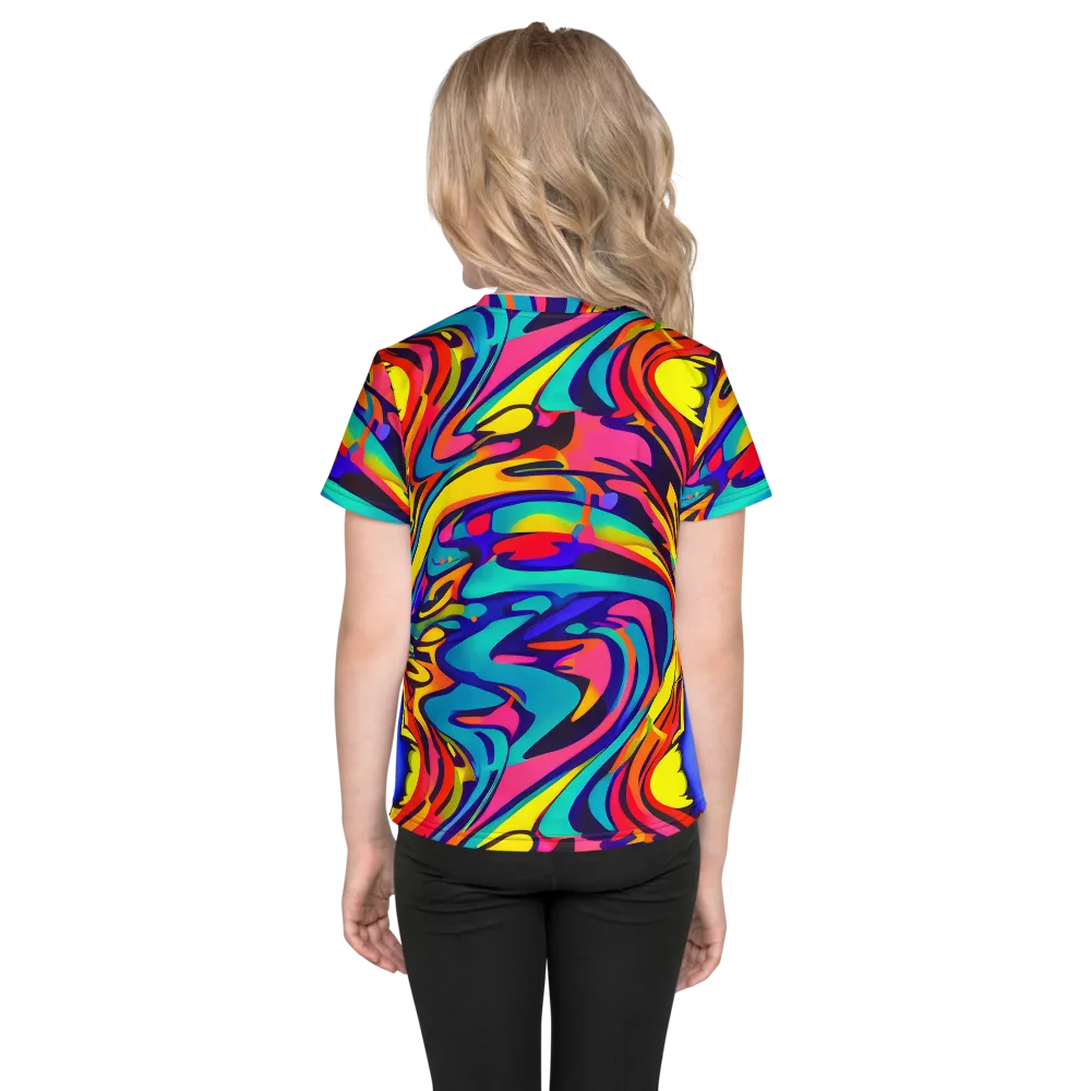 Electric Ecstasy on Kids Crew Neck T-Shirt — Back