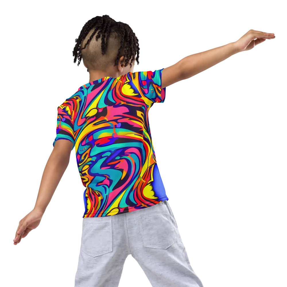 Electric Ecstasy on Kids Crew Neck T-Shirt — Back