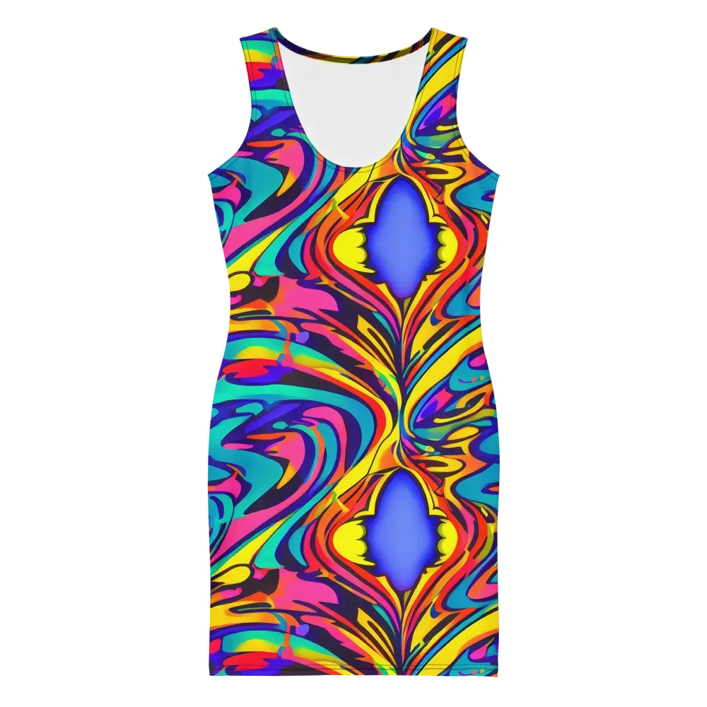 Electric Ecstasy on Bodycon Dress — Front
