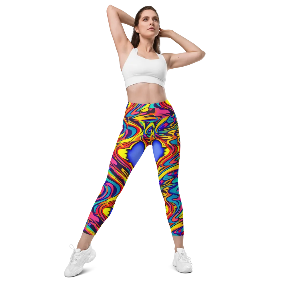 Electric Ecstasy on Leggings with Pockets — Front