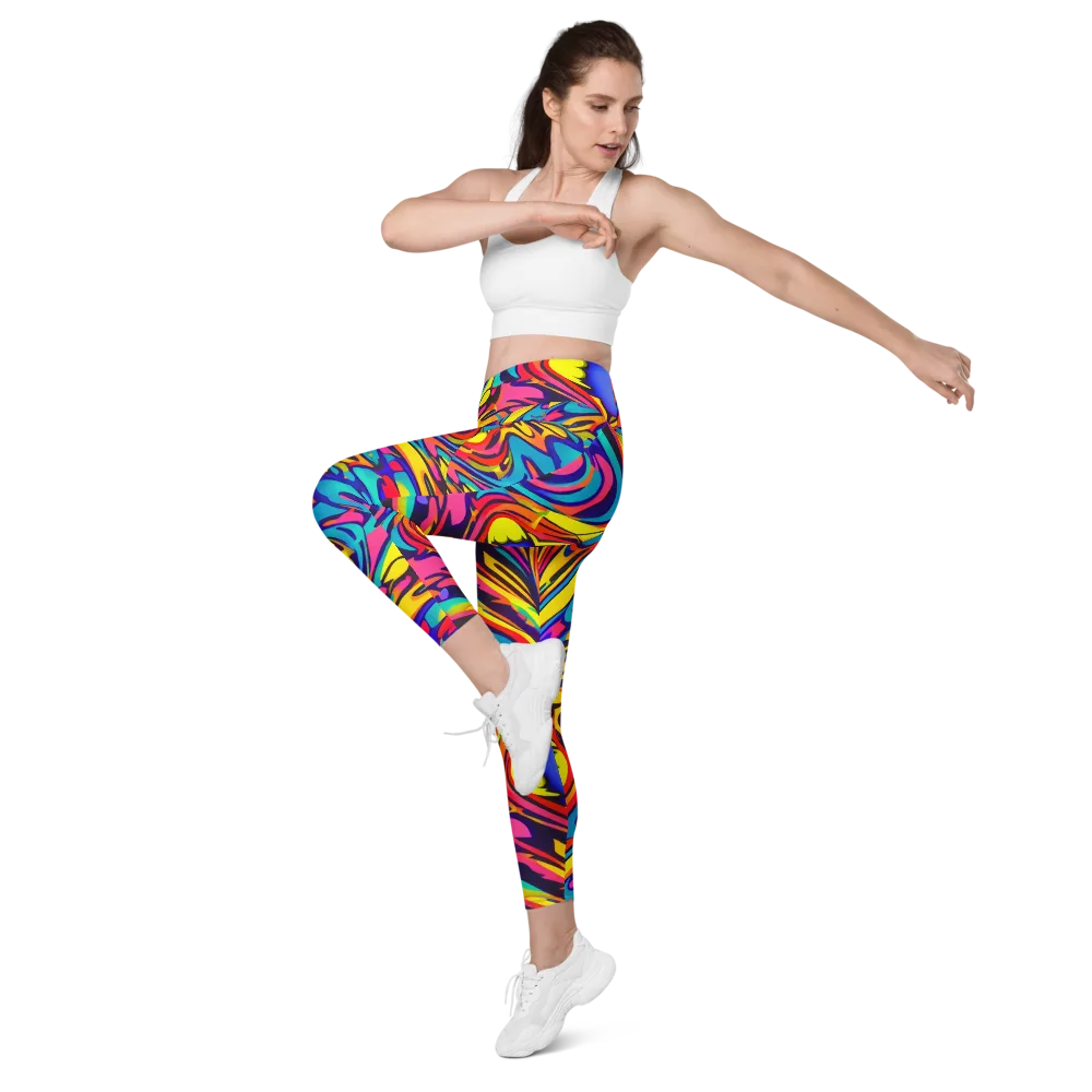 Electric Ecstasy on Leggings with Pockets — Left Front
