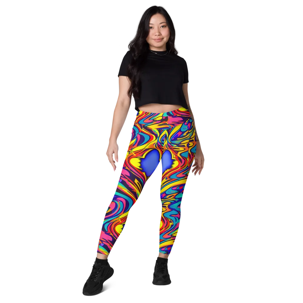 Electric Ecstasy on Leggings with Pockets — Front