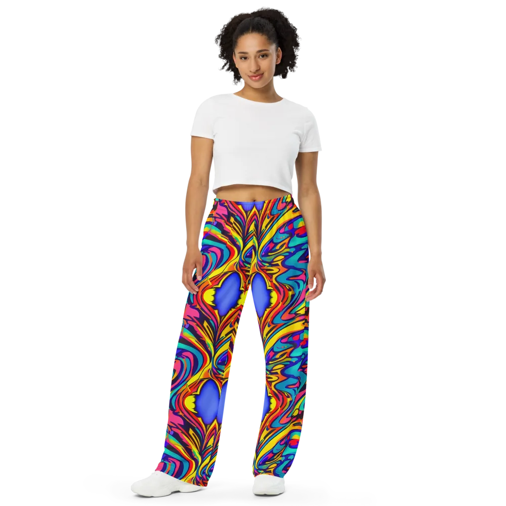 Electric Ecstasy on Wide-Leg Pants — Front