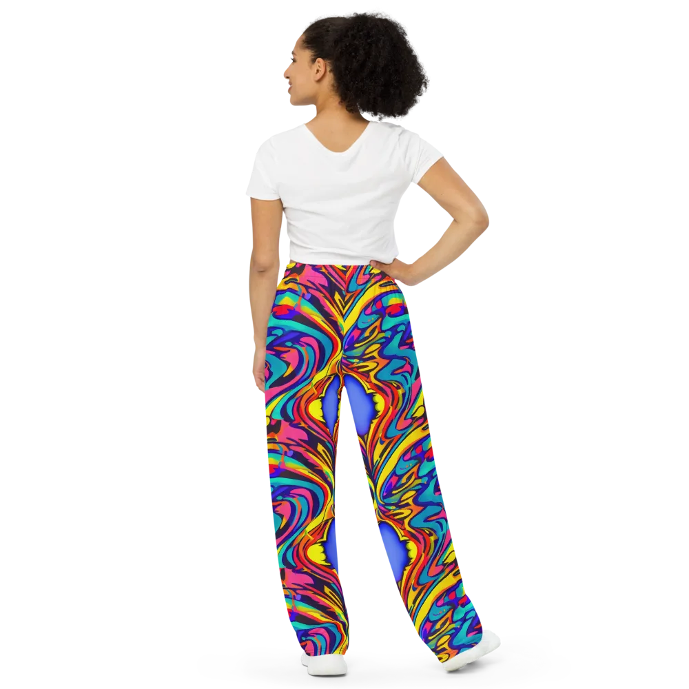Electric Ecstasy on Wide-Leg Pants — Back